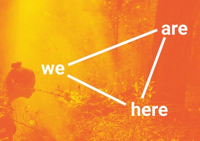 Sujet der Ausstellung „we are here! 3 Versuche“