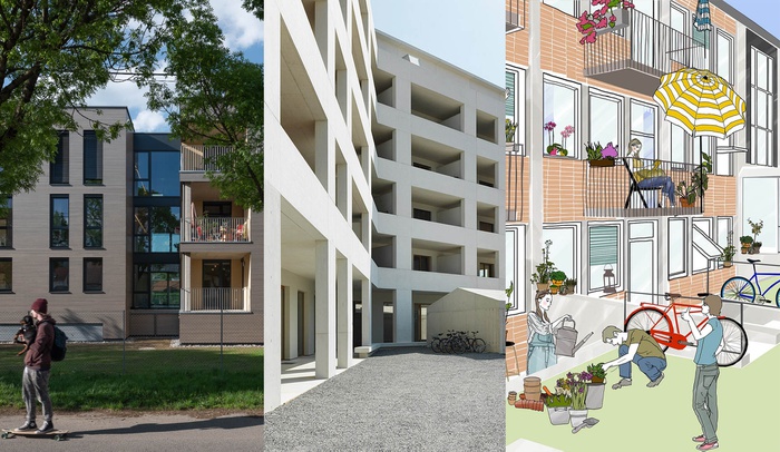 Haus Rafael, HOFRICHTER-RITTER Architekten © Helmut Pierer | Prinzessin Veranda, PENTAPLAN © Paul Ott | Frederics, BRAMBERGER architects © die bauwerkwohnen Wohnbaugesellschaft m.b.H (v.l.n.r.)